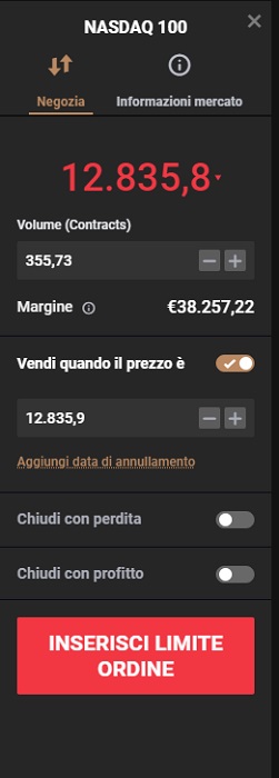 Inserire un ordine Capital
