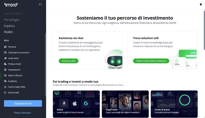 aiuto piattaforma etoro