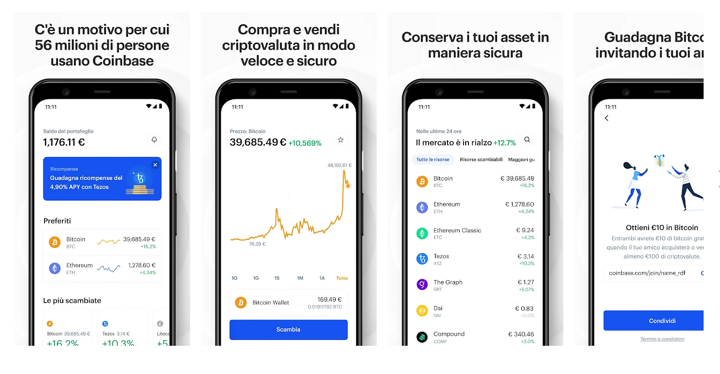 app criptovalute coinbase piattaforma