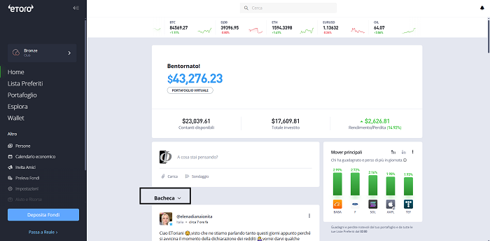 bacheca etoro webtrader