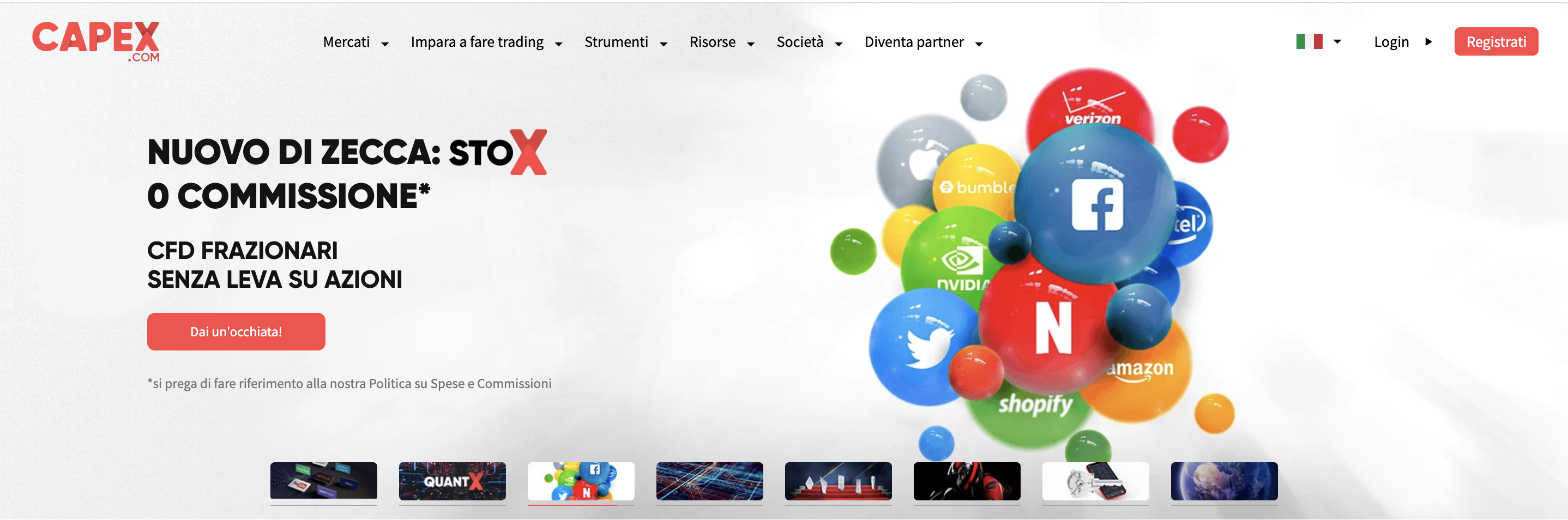 comprare azioni online capex commissioni