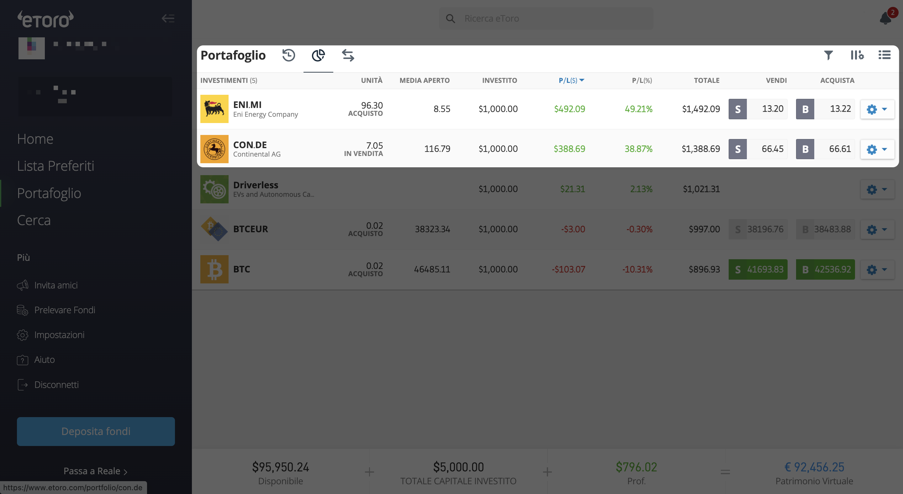 comprare azioni etoro portafoglio
