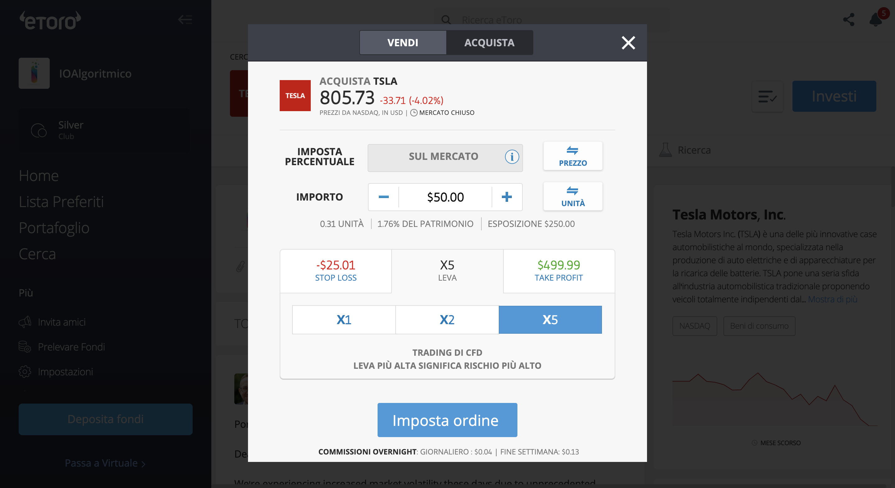 investire piccole somme in Tesla